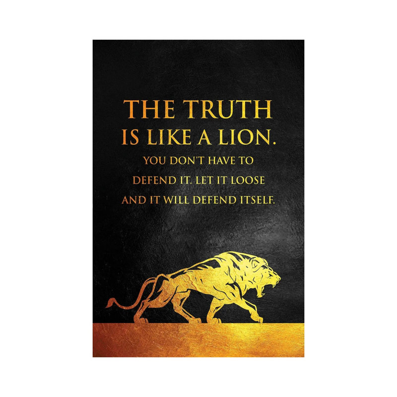 Lion Truth 1 Piece Wrapped Canvas Painting, 20.32 cm H x 30.48 cm W x 1.91 cm D