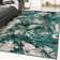 Abstract Machine Woven Polypropylene Area Rug in Green