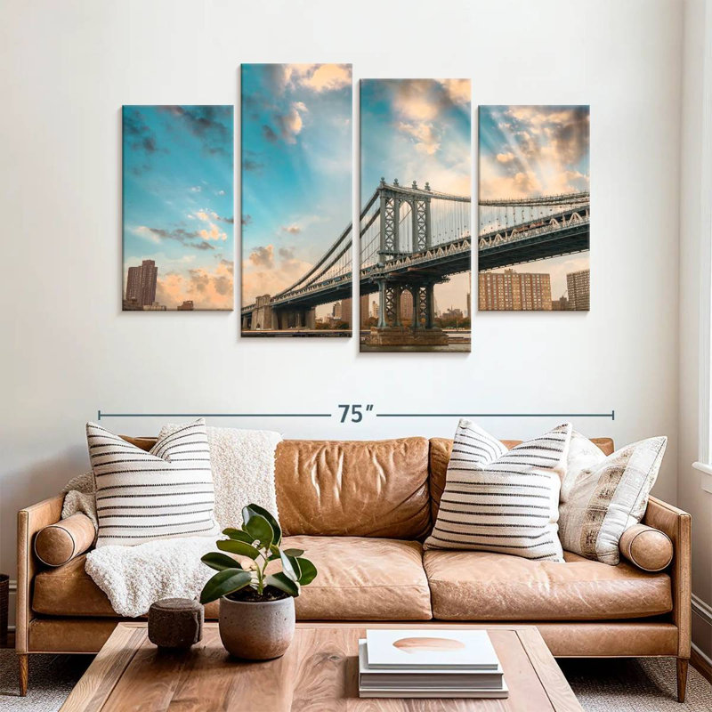 Lynelle Dramatic Manhattan Bridge, 42" H x 68" W