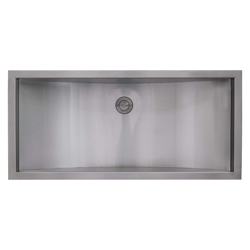 Ruvati 34 x 14 inch Stainless Steel Rectangular Bathroom Sink Undermount, Brushed
