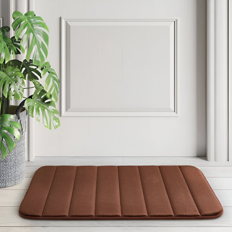 Rectangle Bath Mat, Brown, 60cm, 40cm