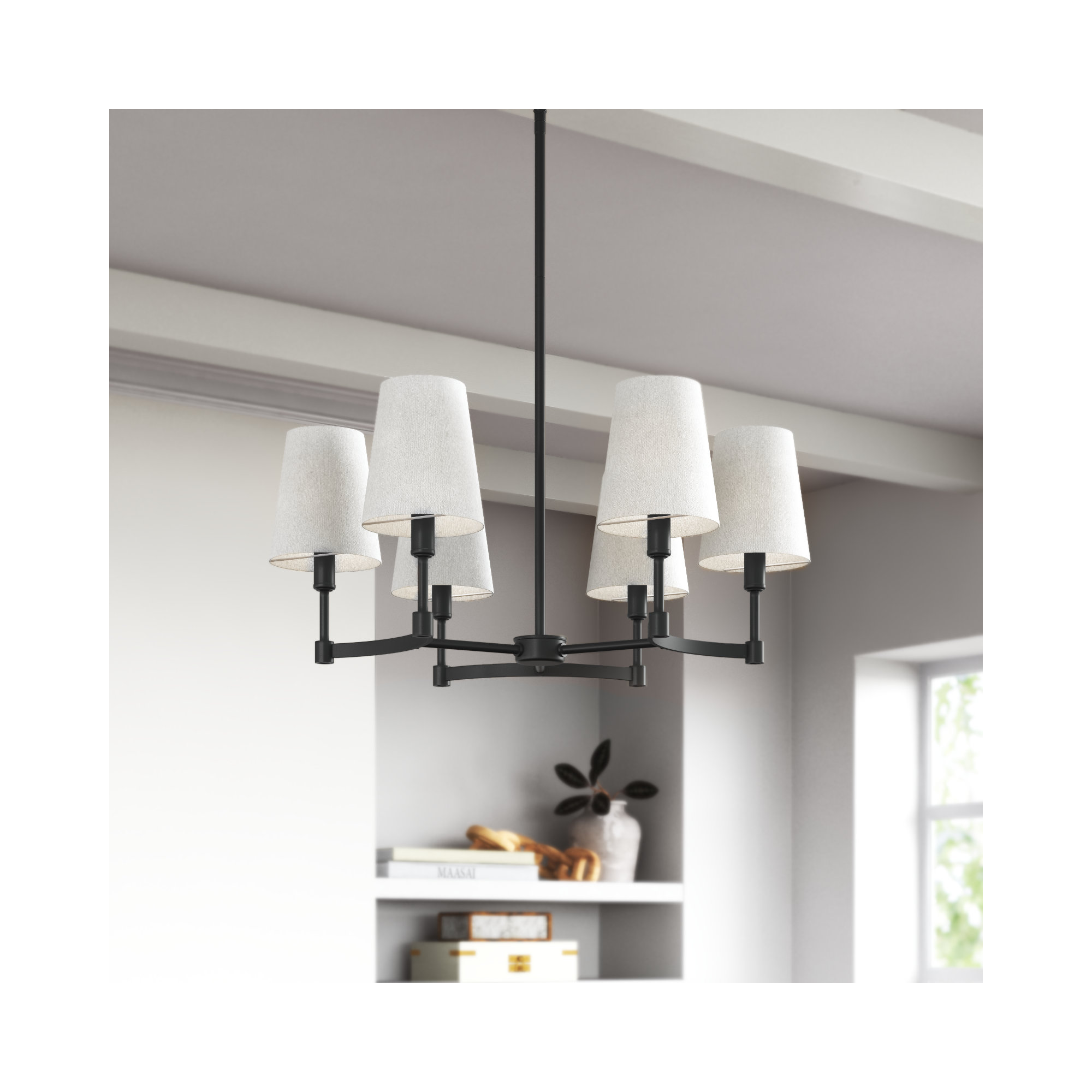 Triton 6-Light Dimmable Traditional Chandelier , Black
