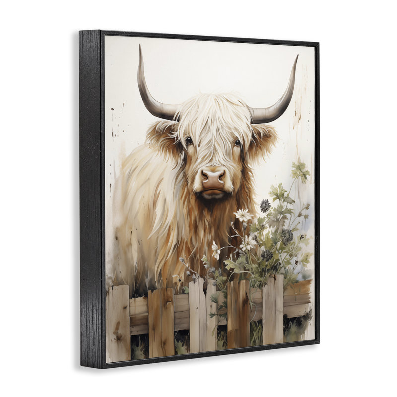 Cicatrisation de bovins et de jardins par Arlington Prints, H 20 po x l 16 po, Giclée encadrée noir minuit