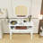 3-Drawer Wooden Makeup Desk with Mirror