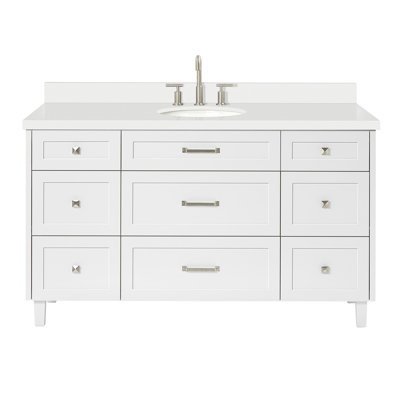 Meuble-lavabo simple en bois massif 61 po ARIEL Monrow