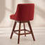 Tabouret de bar pivotant à hauteur de comptoir avec siège de 26 po, tissu rouge vin, confortable et élégant pour les cuisines et les bars modernes