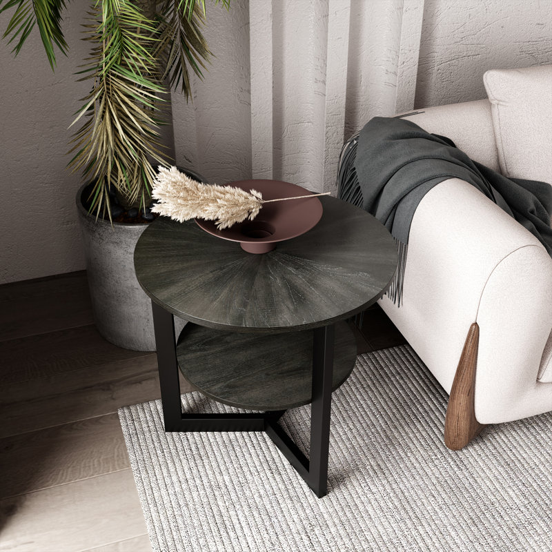 Hoyleton Frame End Table, Brushed Black