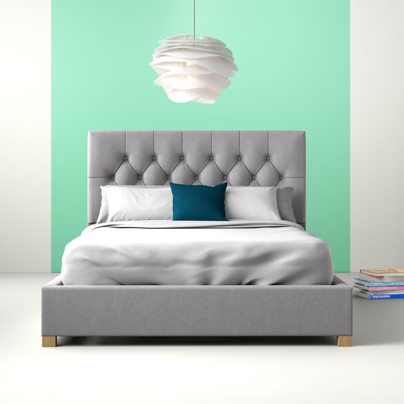 Samaira Upholstered Ottoman Storage Bed, Silver, Single (3'), Single (3')