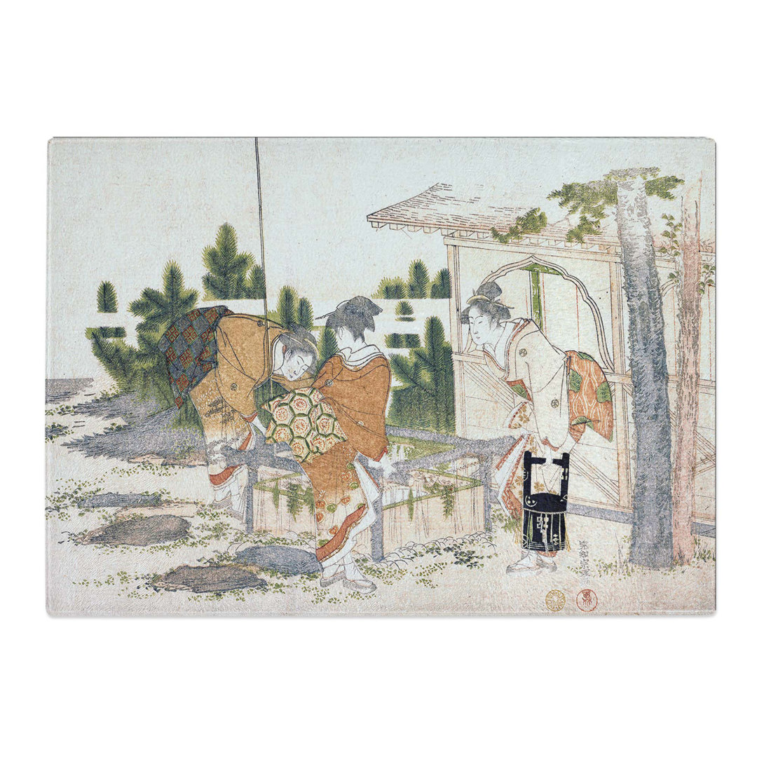 Tempered Glass Three Women by Katsushika Hokusai Chopping Board