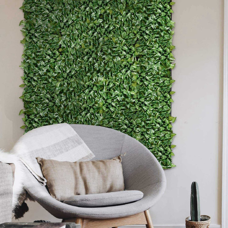 Décoration murale de clôture feuilles artificielles vertes extensibles, convenant à la maison, au jardin