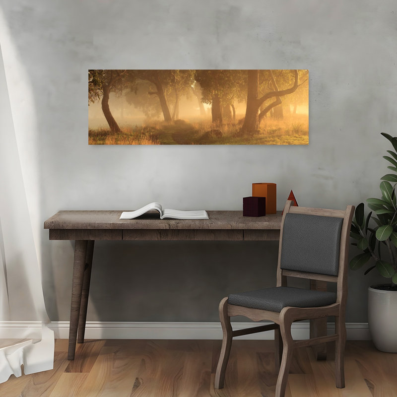 Misty Golden Woods by Garth Smith - Wrapped Canvas Panoramic Print, 91.44 cm H x 30.48 cm W