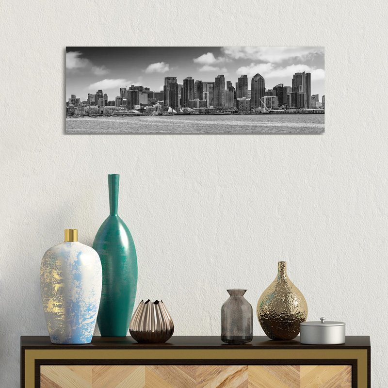 San Diego Skyline View From Harbor Island by Melanie Viola - Wrapped Canvas Panoramic Print