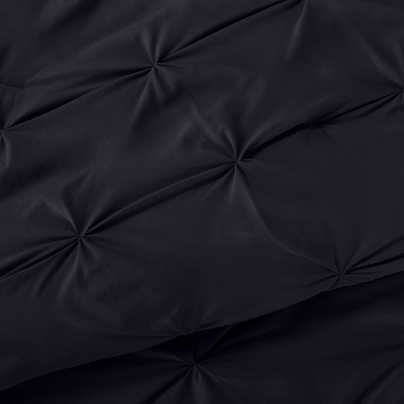 Microfiber Solid No Pattern Colour Duvet Cover Set with Pillowcases, Single Duvet Cover Set + 1 Pillowcase, Black