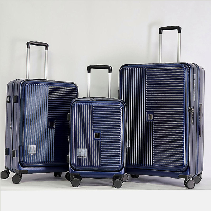 Luggage,with front opening,TSA approved lock,hardshell suitcase, 29.52" H x 18.5" W x 11.81 " D, Aqua Blue