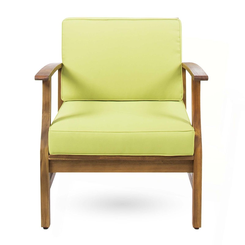 Parfait pour se prélasser, fauteuil d'appoint confortable pour le salon, Tissu vert, Naturel