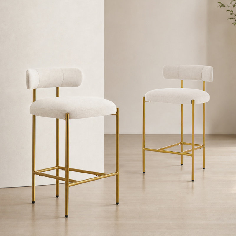 Tabourets de bar Maddox, Beige