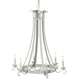 Piccolo 6 - Light Candle Style Wagon Wheel Chandelier