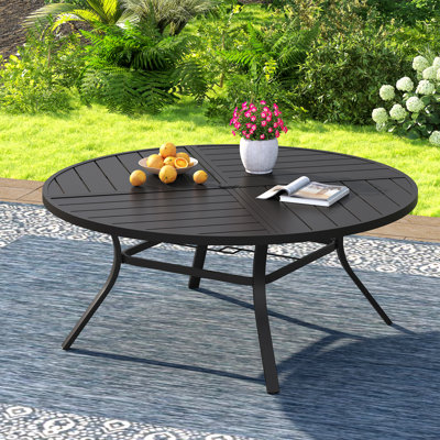 53" Patio Metal Round Dining Table