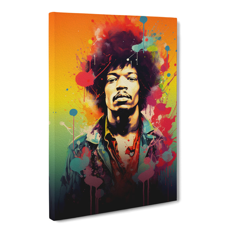 Jimi Hendrix Colour Field - No Frame Print, 50cm H x 35cm W x 3cm D