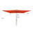 Rectangular Outdoor Umbrella With Tilt And Solar Lighted Canopy Protected Push Button For Backyard