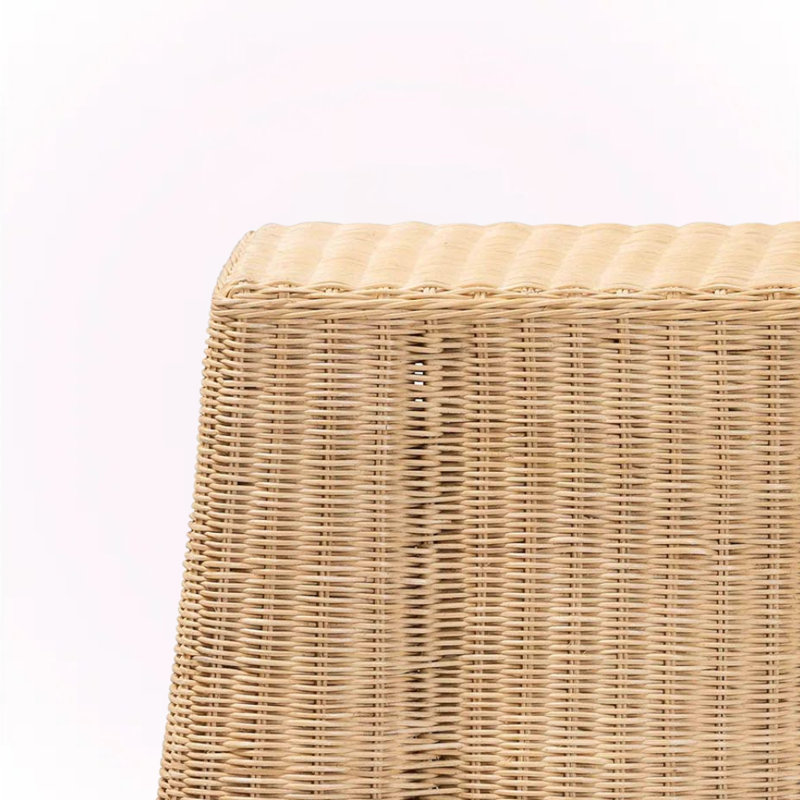 Elita Rectangular Rattan Console Table with Scallops