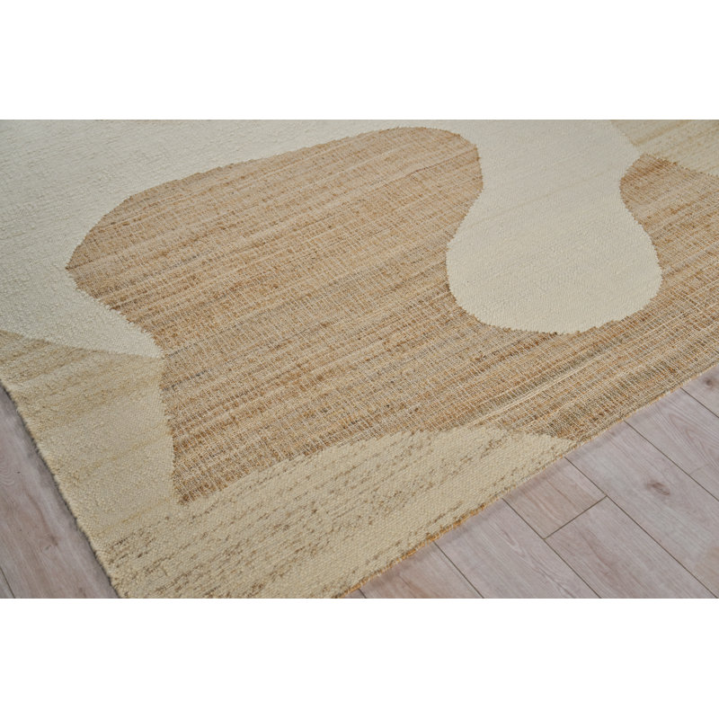 Pompano flatweave Wool/Jute Ivory/Beige Area Rug, 12'X15'