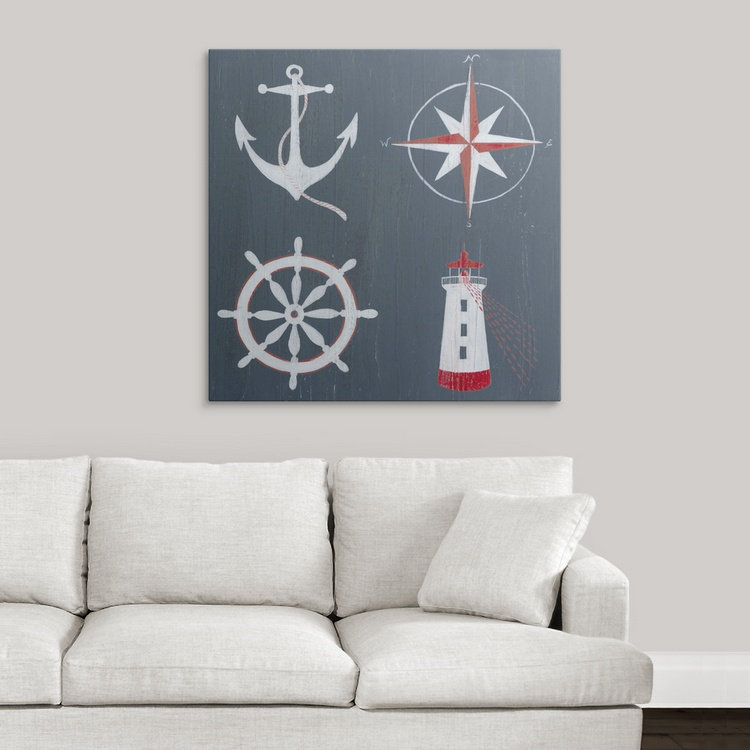 « i », reproduction d’impression dépilée Nautical Quadrant, H 35 po x l 35 po x P 1,5 po, Toile