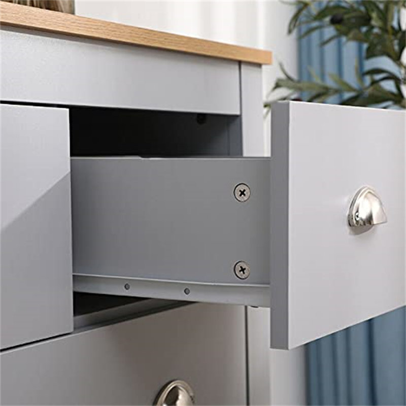 Afandor 200.66cm W 6 - Drawer Chest of Drawers, Grey/Oak