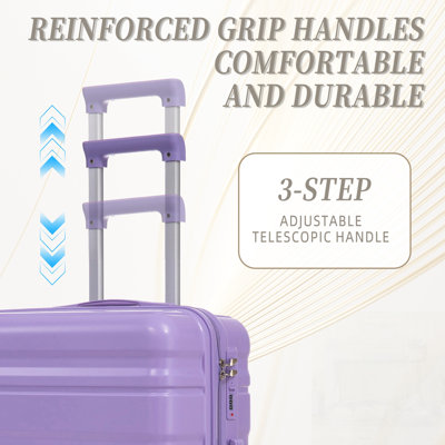HIFINE TOURIST Durable ABS Spinner Wheel Luggage Set with Combination Lock and Matching Color, 20/24/28 Inch