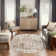 Addie Abstract Modern Machine Woven Area Rug in Beige/Gray