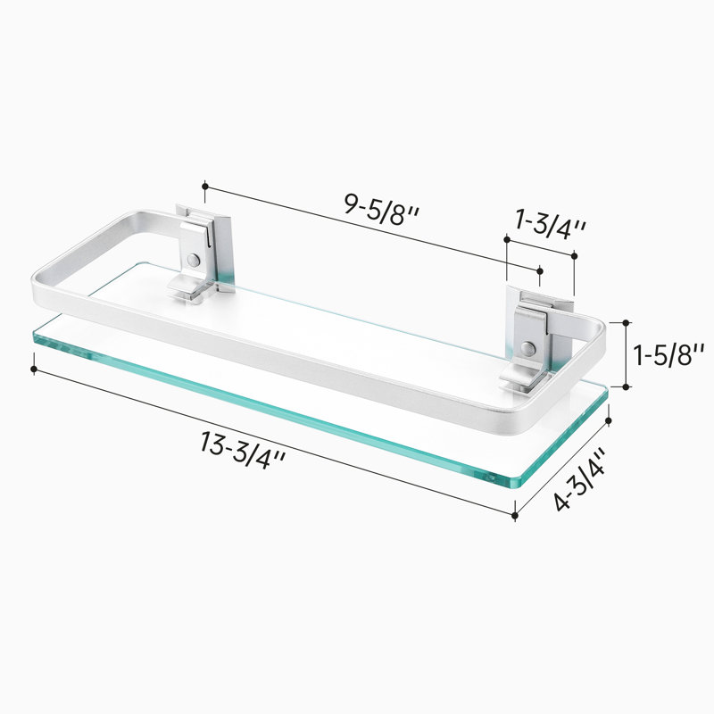 Tablette de salle de bain flottante Janetta, Argent argent