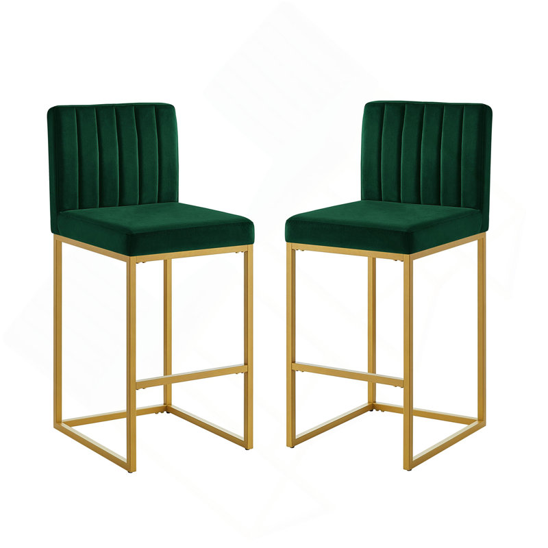 Tabouret à hauteur de comptoir moderne avec dossier plein et pieds robustes en fer, ensemble de 2 chaises de bar polyvalentes