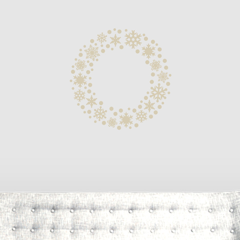 Décalcomanie murale couronne flocon de neige, Beige clair