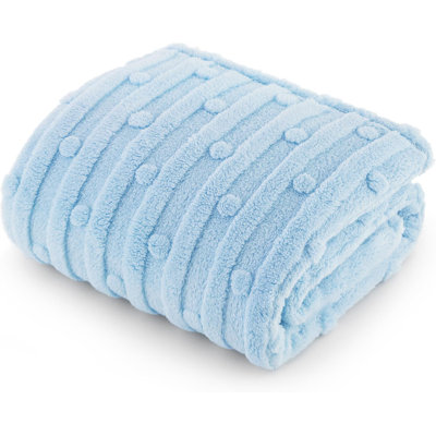 Dog Blanket For Small Dogs Washable - Soft Fluffy Puppy Blanket With Premium 300GSM Coral Fleece, Cozy Calming Cat Blankets For Indoor Cats, Fuzzy Pet Blanket For Kitten Doggy, Blue, 25X35in