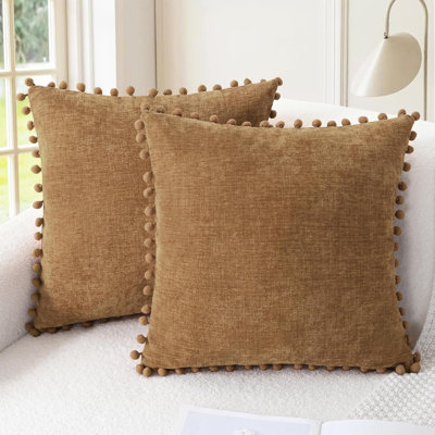 Housse décorative pour coussin décoratif 18 x 18 pouces brun abricot