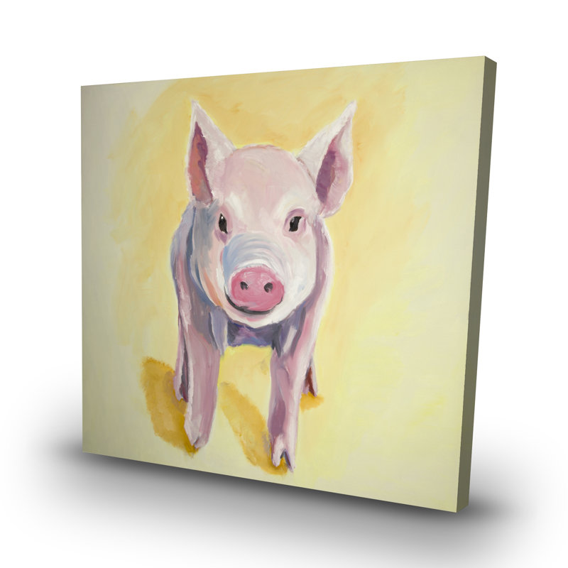 Solitary pig - 32"x32" art on canvas
