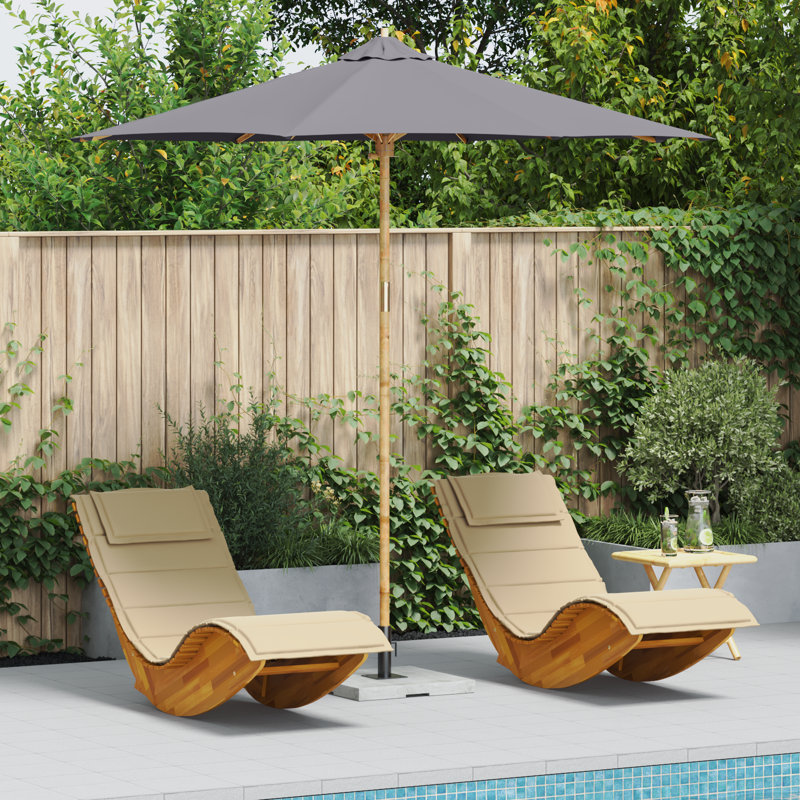 Market Parasol with Pulley Lift, 260cm H x 270cm W x 270cm D, Grey