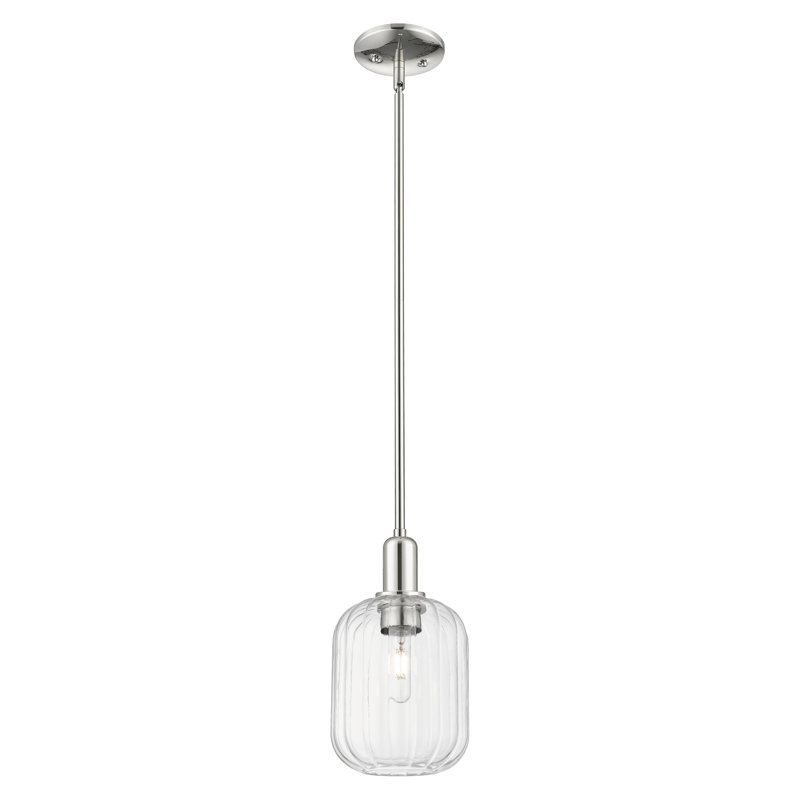 Downtown Urban - Preston - Mini-luminaire suspendu avec tige en forme de cloche à abat-jour 1 lumière 6 po Preston, Clair