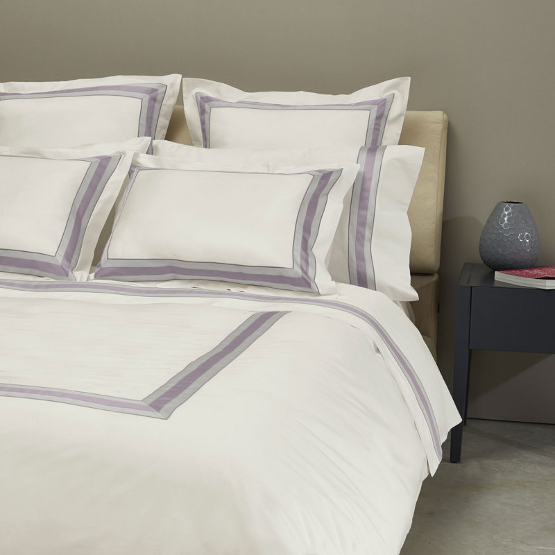 Dimora Pillow Case, Ivory/Thistle, King Pillowcase