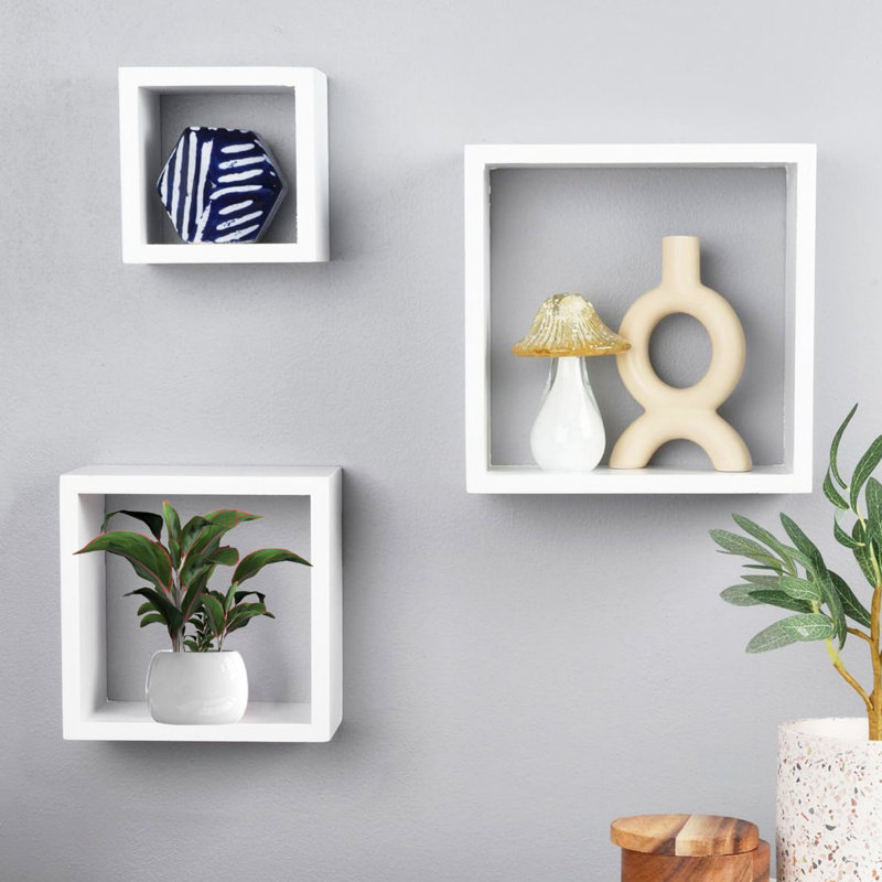 Floating Square Cube Shelves,Set of 3