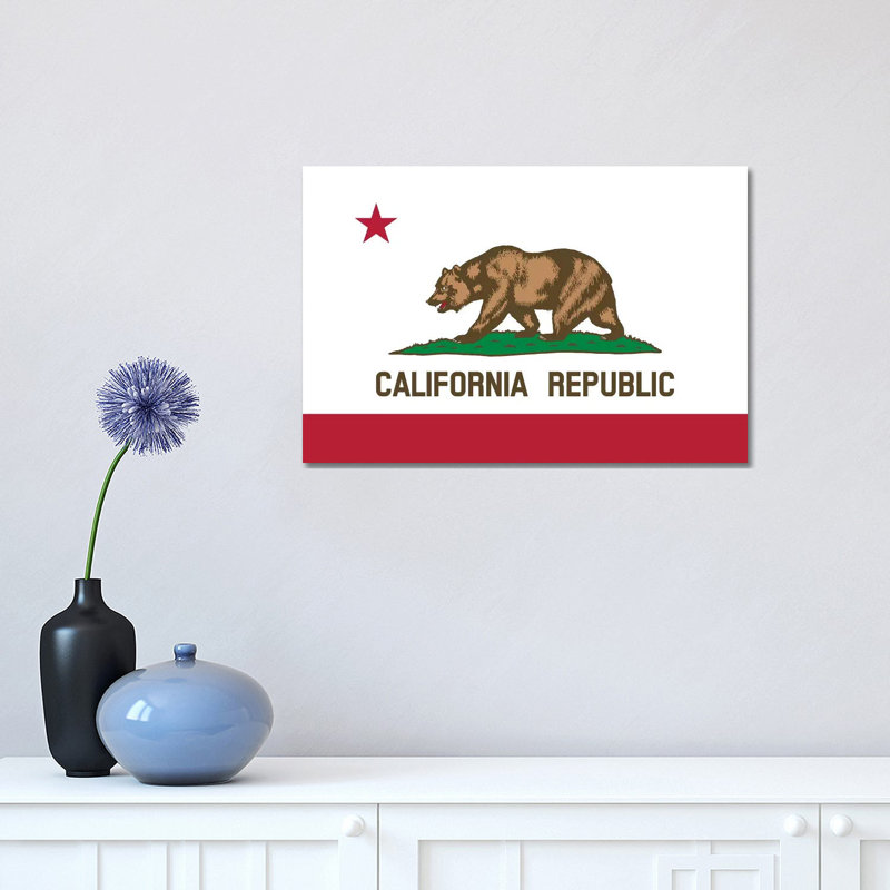 «The Bear Flag, State of California» par John Parrot - impression sur toile tendue, H 12 po x l 18 po x P 1,5 po
