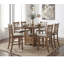 Ensemble de salle à manger à hauteur de comptoir brun 7 pièces Table ronde extensible ovale et chaises-1280843260