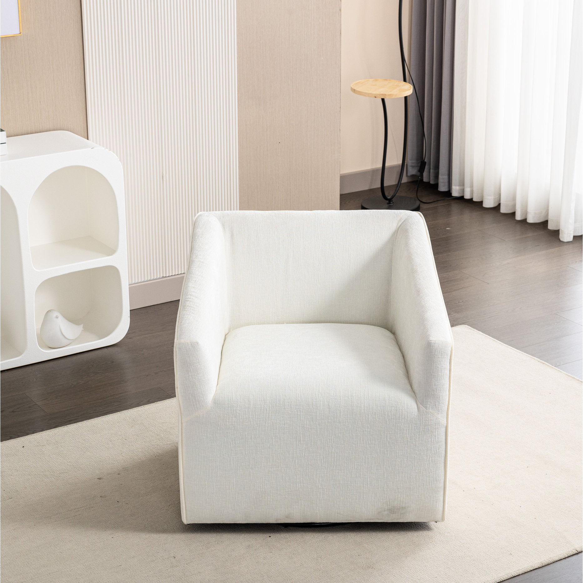 Ebern Designs Modern Upholstered 360 Swivel Armchair - Chenille ...