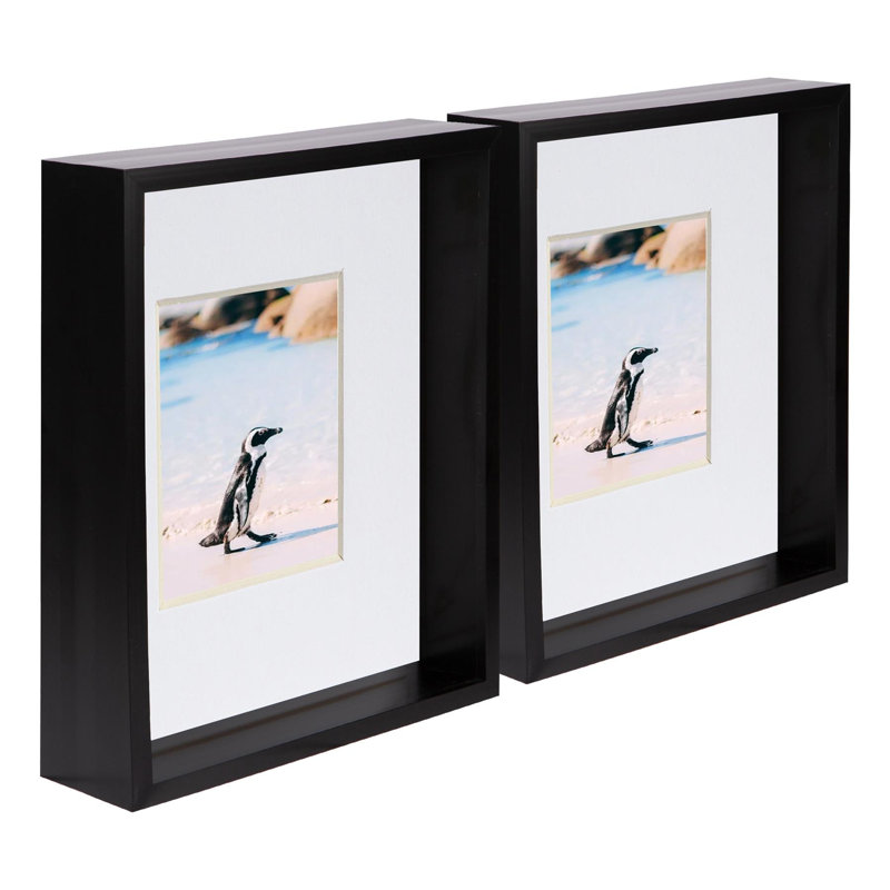 Nicola Spring - 8" x 10" 3D Deep Box Photo Frames - 5" x 7" Mount, 5" x 7", Black