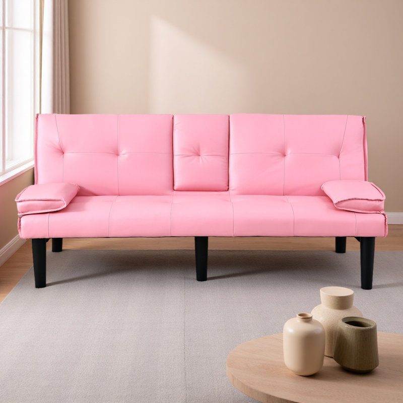 The 67-Inch PVC Multi-Functional Sofa Bed, With A Foldable And Cup Holder Design, Makes It Extremely Convenient To Turn The Living Room Into A Guest Room