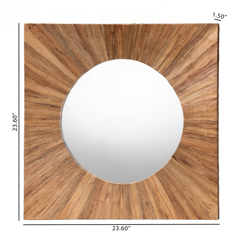 Bohemian Wall Mirror with Peeled Grasscloth Frame