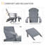 Chaise Adirondack pliante 3 pièces avec repose-pieds et table d'appoint