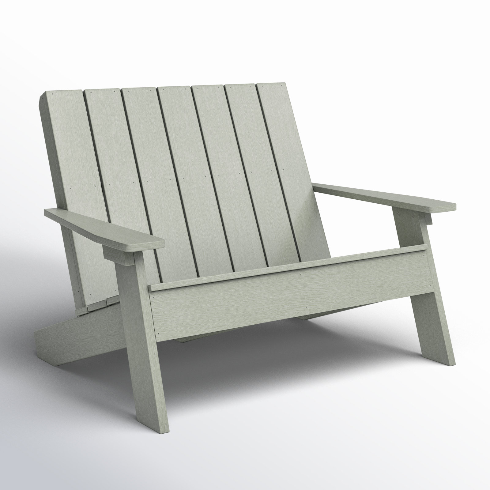 Byrnes Recycled Plastic Double Adirondack Loveseat, Eucalyptus