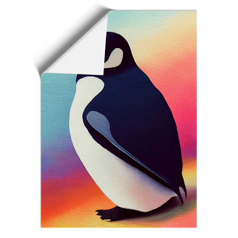 Penguin In Watercolour No.2 - Wall Art, Paper, 29.7cm H x 21cm W, No Matte