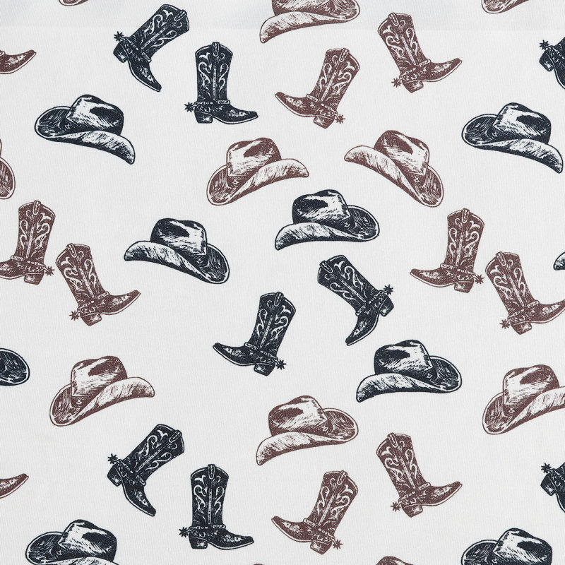 Wrangler Printed Cozy Novelty Sheet Sets, King Sheet Set with 2 Pillowcases, Boots N Hats Black